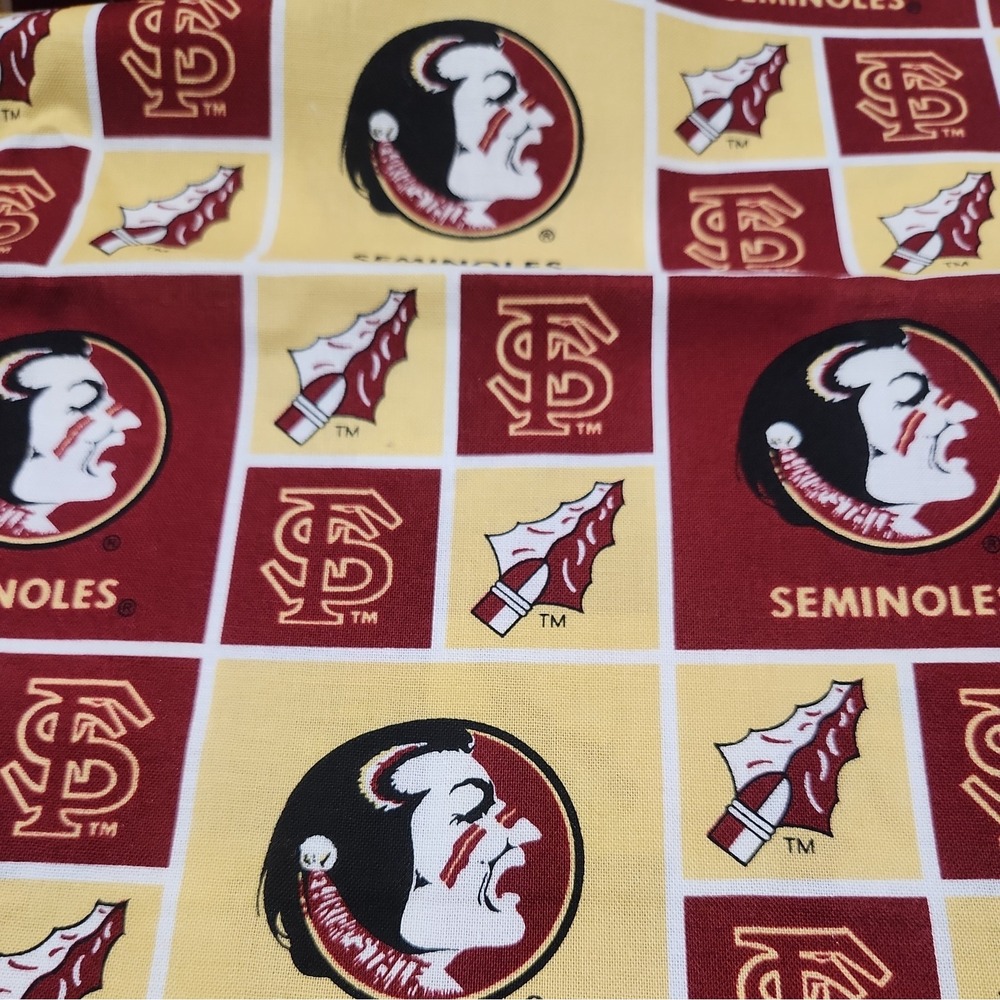 1/2 yd FSU Florida State Seminoles Garnet Gold 100% Cotton 18 x 22 inches